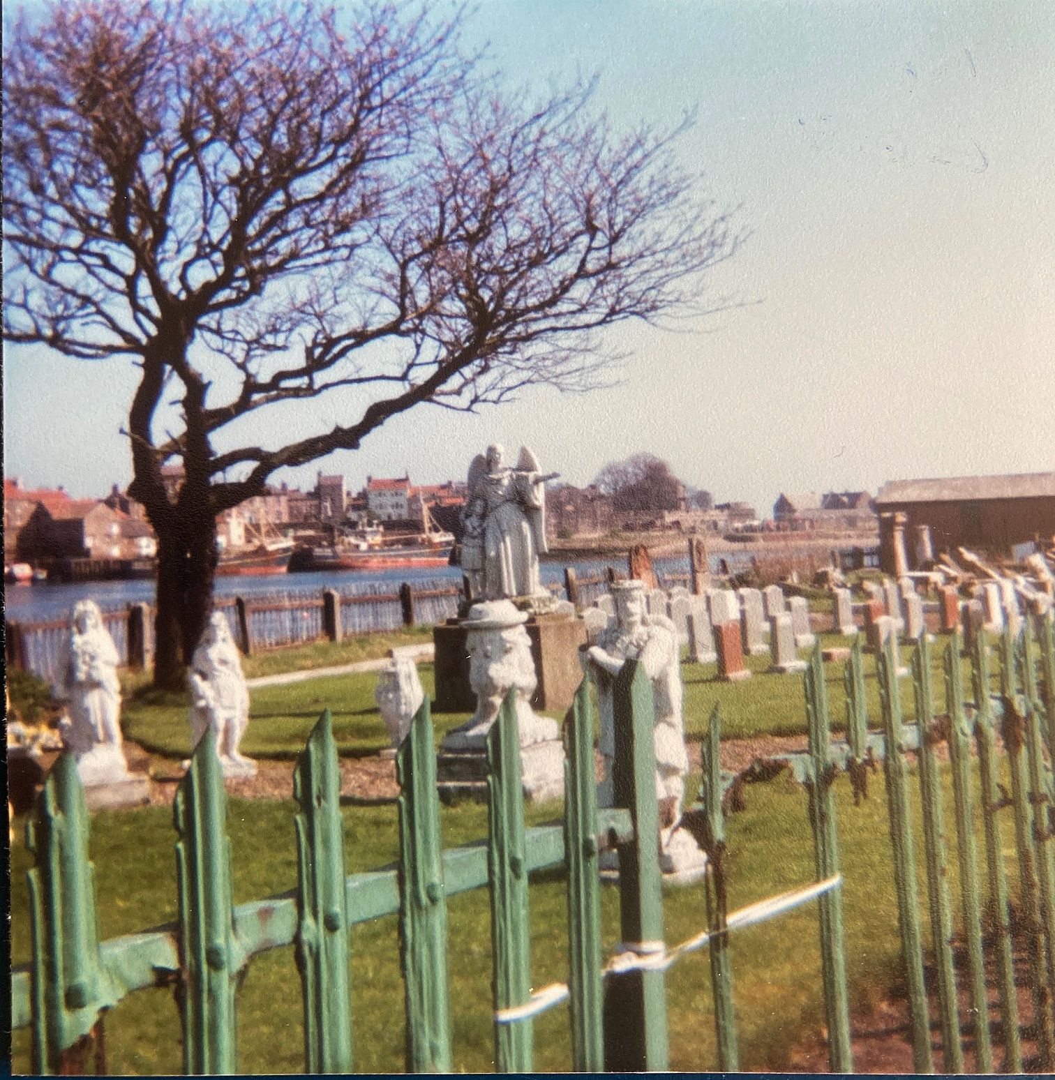 The stonemason's yard and angel statue in 1981