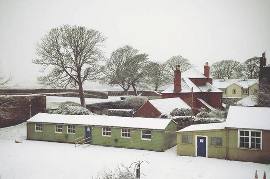 The Great War hut in the snow